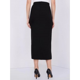 Long Front Slit Skirt