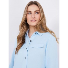 Utility Pocket Button-Front Blouse