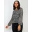 Abstract Print Collared Peplum Top