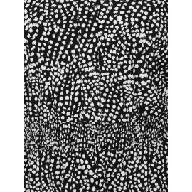 Abstract Print Collared Peplum Top