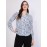 Abstract Print Button-Front Blouse With Smocked Details