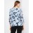 Abstract Print 3/4 Sleeve Chiffon Top