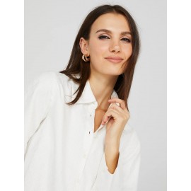 Button-Front Blouse With Wide Sleeves