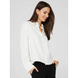 Button-Front Blouse With Wide Sleeves