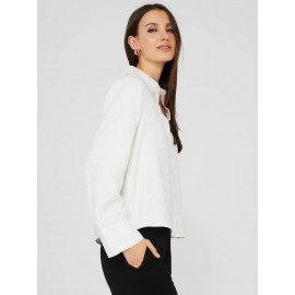 Button-Front Blouse With Wide Sleeves