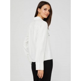 Button-Front Blouse With Wide Sleeves