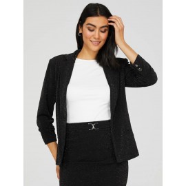 3/4 Sleeve Shimmer Blazer
