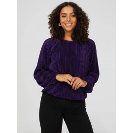 Long Sleeve Plisse Top