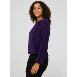 Long Sleeve Plisse Top
