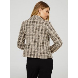 2-Button Plaid Boucle Blazer