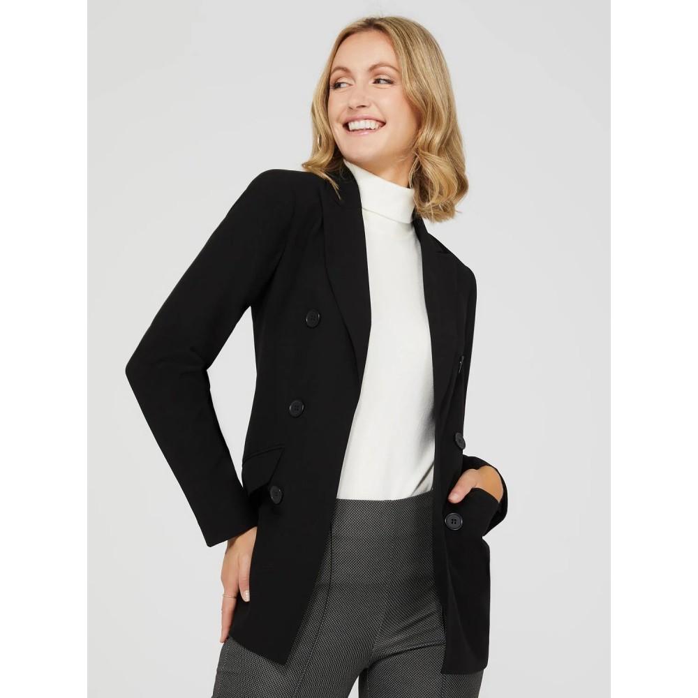 6-Button Open Blazer With Flap Pockets