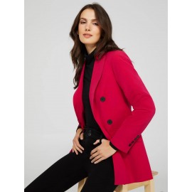 6-Button Open Blazer With Flap Pockets