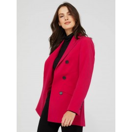 6-Button Open Blazer With Flap Pockets