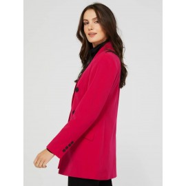 6-Button Open Blazer With Flap Pockets