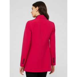6-Button Open Blazer With Flap Pockets