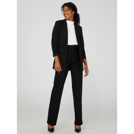 Pinstripe Crepe Open Blazer