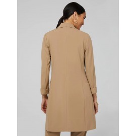 Long Open Blazer With Front Pockets