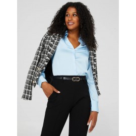 Boucle Blazer With Frayed Collar
