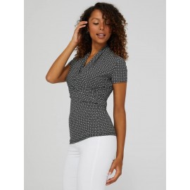 Print Short Sleeve Crossover Front Top