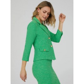 3/4 Sleeve 2-Button Boucle Blazer