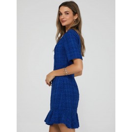 Ruffle Boucle Mini Dress
