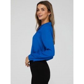 Crepe Chiffon Button-Down Blouse