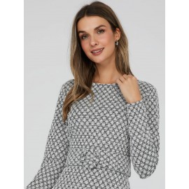 Belted A-Line Knee Length Dress