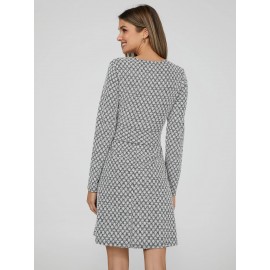 Belted A-Line Knee Length Dress